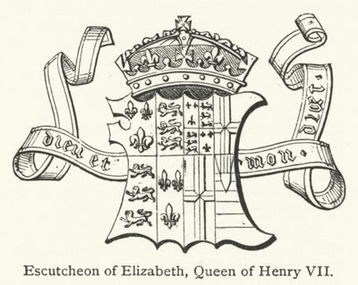Skjold av Elizabeth, dronning av Henrik VII (gravering) av English School