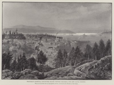 Esquimalt Harbour, Vancouver Island, British Columbia, Vår nye marinestasjon (gravering) av English School