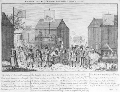 Europe in Masquerade, eller den kongelige farsen, av G. Foster, 1747 av English School