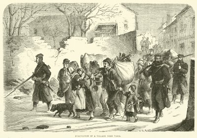 Evakuering av en landsby nær Paris, desember 1870 av English School