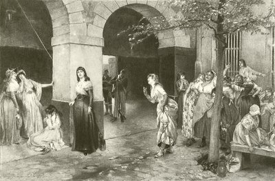 Evariste Carpentier Mme Roland i fengselet til Ste Pelagie (gravering) av English School