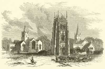 Evesham Abbey (gravering) av English School