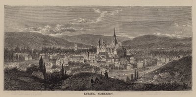 Evreux, Normandie (gravering) av English School