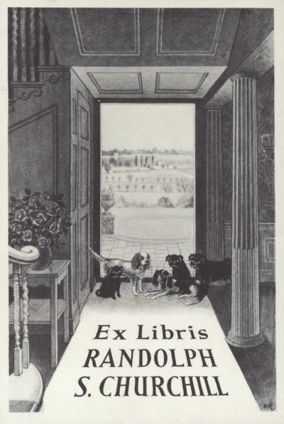 Eks Libris Randolph S Churchill av English School