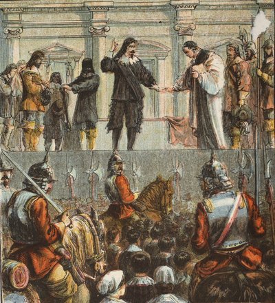 Henrettelse av Charles I, pub. 1890 av English School
