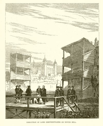 Henrettelse av Lord Derwentwater på Tower Hill av English School