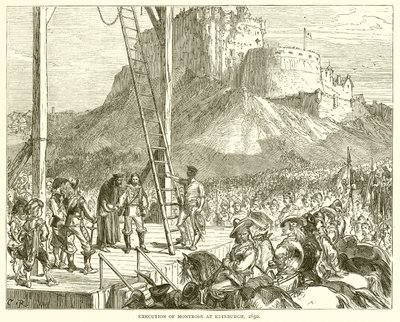 Henrettelse av Montrose i Edinburgh, 1650 av English School