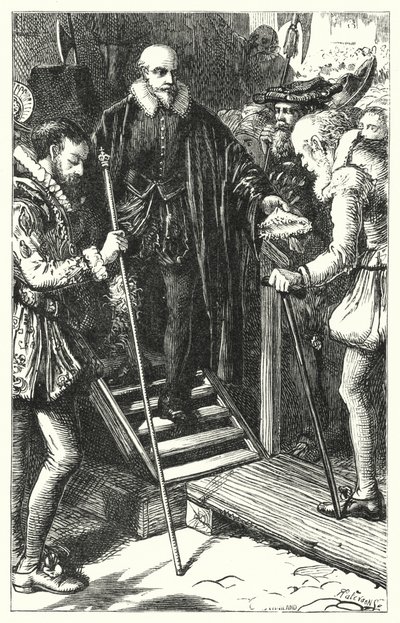 Henrettelse av Sir Walter Raleigh av English School