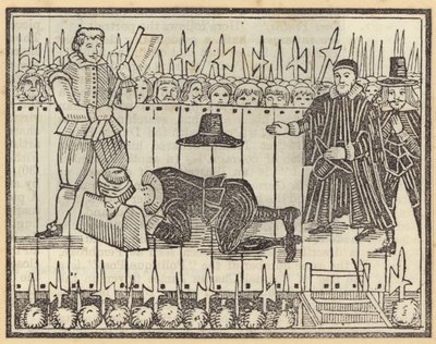 Henrettelse av en mann, sannsynligvis kong Charles I av English School