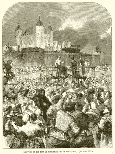 Henrettelse av hertugen av Northumberland på Tower Hill av English School