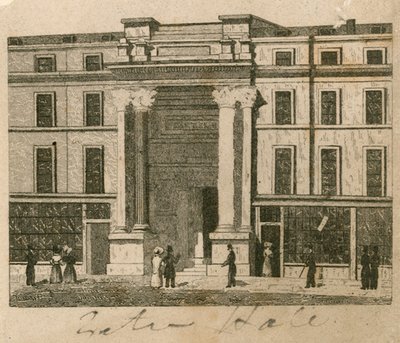 Exeter Hall, Strand, London; bevis av English School