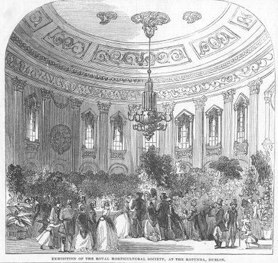 Utstilling av Royal Horticultural Society, ved Rotunda, Dublin, illustrasjon fra 'The Illustrated London News', 1854 av English School