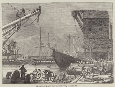 Eksporthavn og gammelt blokkhus, Blackwall (gravering) av English School