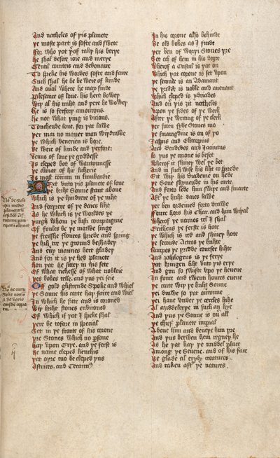 F151r fra Ms New Coll 266, De confessio amantis av John Gower (penn og blekk på vellum) av English School