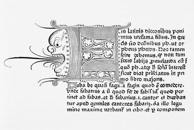 Faksimile av en side fra Catholicon, trykt av Johannes Gutenberg, Mainz, 1460 av English School