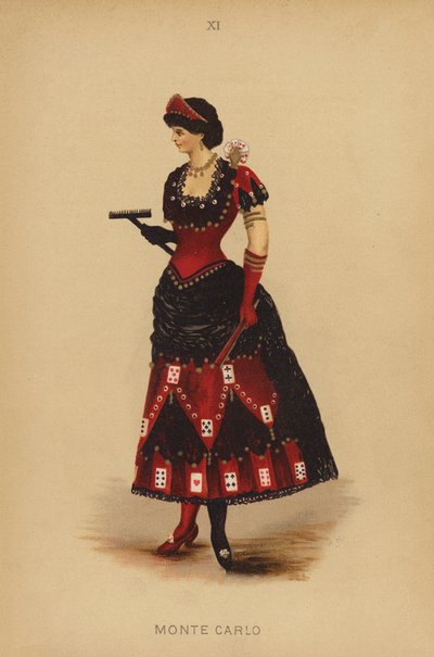 Fancy kjole antrekk: Monte Carlo (farge litho) av English School