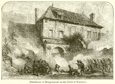 Farmhouse of Hougoumont på Field of Waterloo av English School