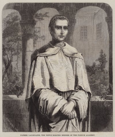 Fader Lacordaire, det nyvalgte medlemmet av det franske akademiet (gravering) av English School