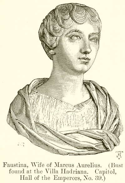 Faustina, kona til Marcus Aurelius. (Byste funnet på Villa Hadriana. Capitol, Hall of the Emperors, nr. 39) av English School