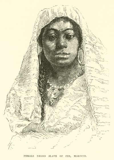 Kvinnelig negerslave fra Fez, Marokko (gravering) av English School