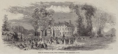 Fete på Denham Court, nær Uxbridge (gravering) av English School