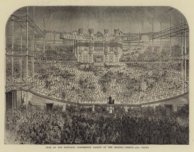 Fete of the National Temperance League på Crystal Palace, 5000 Voices (gravering) av English School