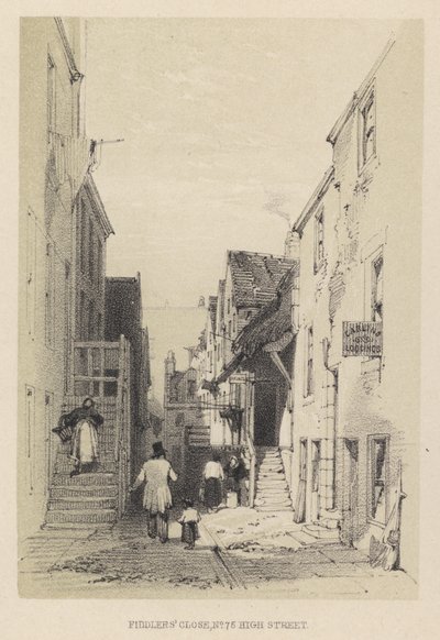 Fiddlers' Close, No 75 High Street (gravering) av English School