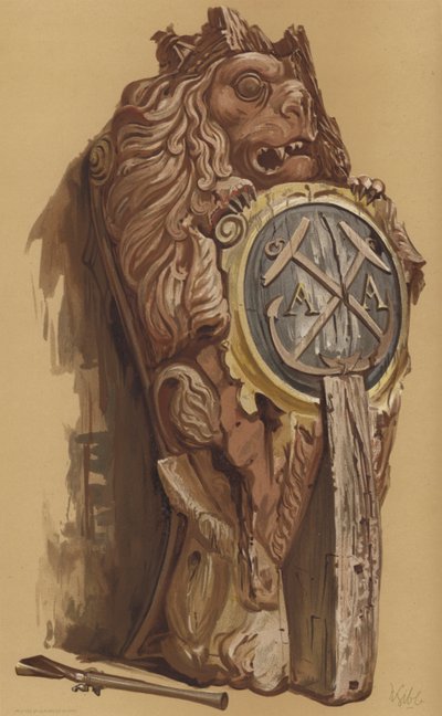 Galjonsfigur av «Vryheid» fanget ved Camperdown (chromolitho) av English School