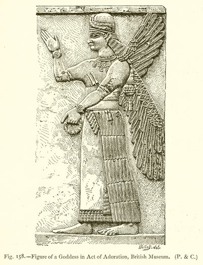 Figur av en gudinne i handling av tilbedelse, British Museum av English School