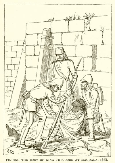 Finne liket til kong Theodore i Magdala, 1868 av English School