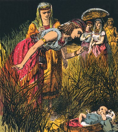 Finne spedbarnet Moses av English School