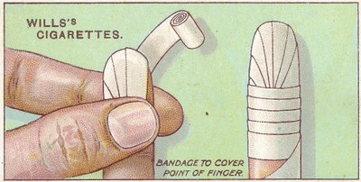 Fingerbandasje, nr. 50 fra First Aid-serien med Willss Cigarettes-kort, 1913 av English School