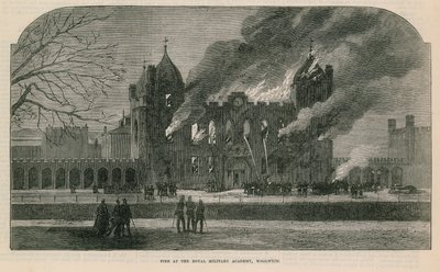 Brann ved Royal Military Academy i Woolwich av English School