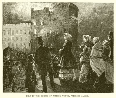 Brann i Prince of Wales Tower, Windsor Castle av English School