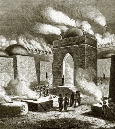 Branntempel nær Baku av English School