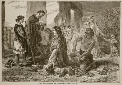 Første introduksjon av kristendommen i Storbritannia av English School