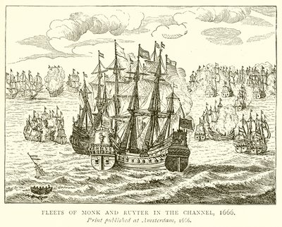 Fleets of Monk and Ruyter in the Channel, 1666 av English School