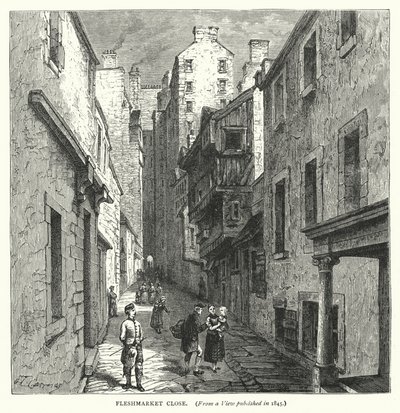 Fleshmarket Close (gravering) av English School