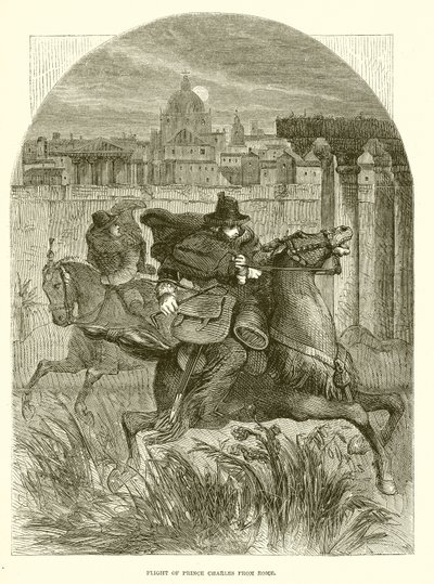 Fly av prins Charles fra Roma av English School