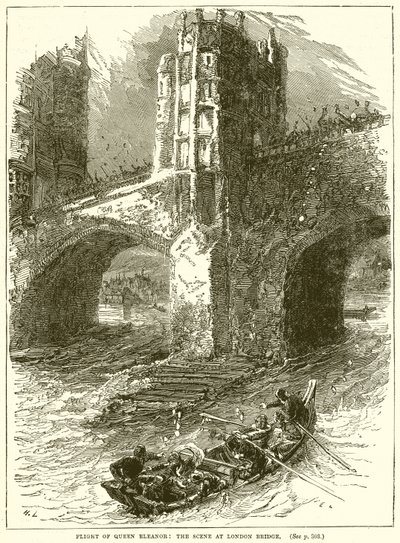 Flight of Queen Eleanor: Scene ved London Bridge av English School