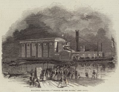Floating Theatre, "Temple of the Muses," New York (gravering) av English School