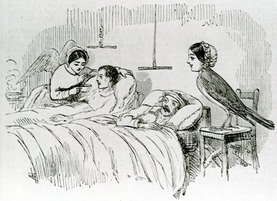 Florence Nightingale og en av hennes tjenesteengler på Krim av English School