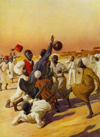 Fotball i Sudan (farge litho) av English School