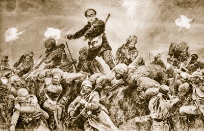 For the Glory of the Raj: Indiske tropper anklager de tyske skyttergravene ved Neuve Chapelle, mars 1915, 1914-19 av English School