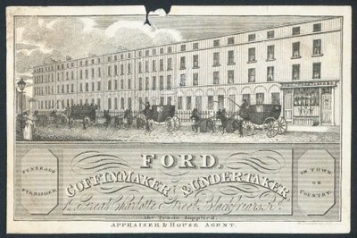Ford, kistemaker og begravelsesmann, handelskort av English School