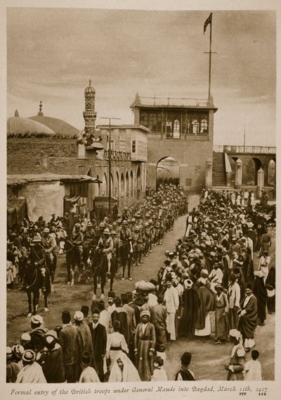 Formell innreise av de britiske troppene under general Maude i Bagdad, 11. mars 1917, 1917-19 av English School