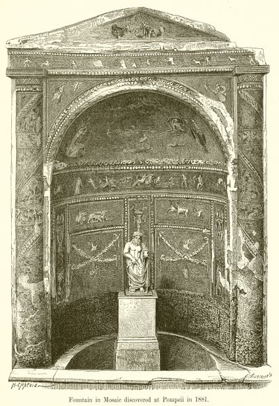 Fontene i mosaikk oppdaget i Pompeii i 1881 av English School