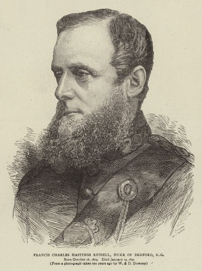 Francis Charles Hastings Russell, hertug av Bedford, KG (gravering) av English School