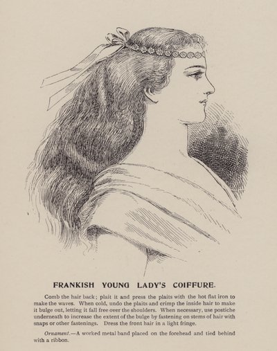 Fränkische Damenfrisur (Gravur) von English School