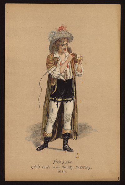 Fred Leslie , engelsk skuespiller og sanger (farge litho) av English School
